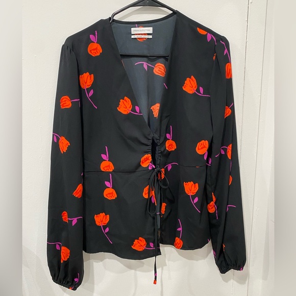 UO Tie Front Top, Floral